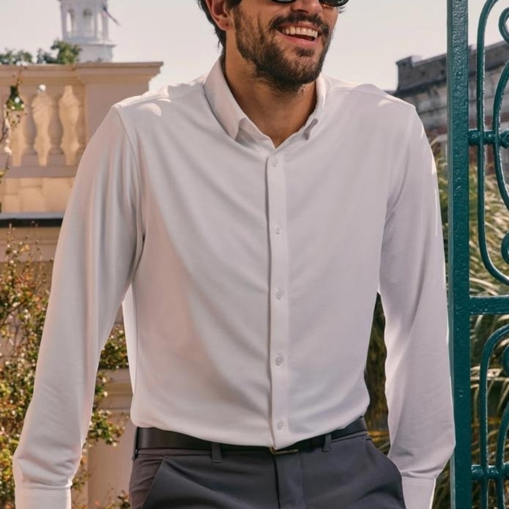 BOSS White Performance Men's Shirt Easy Regular Fit Easy iron Business Occassion